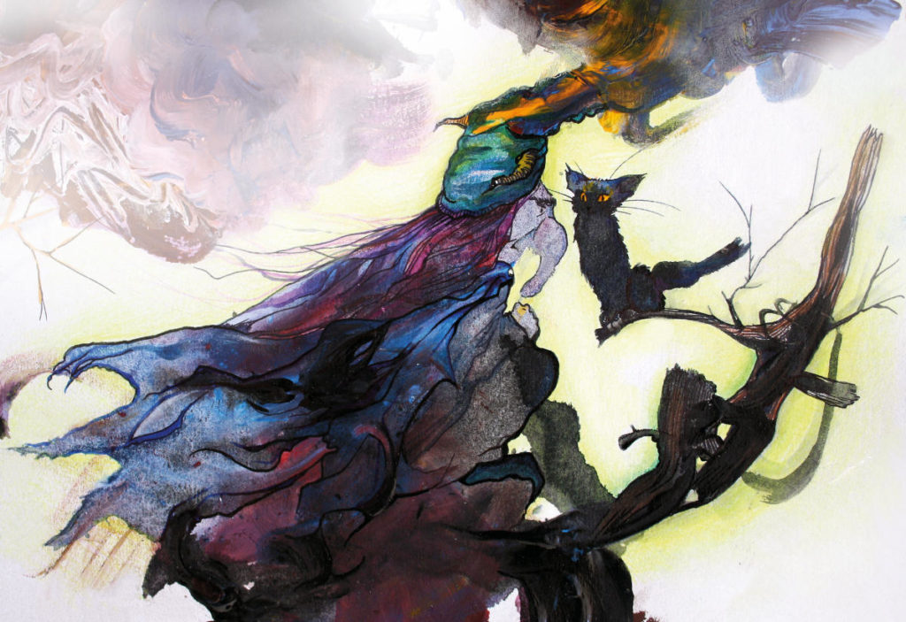 Illustration Walpurgis und Katze