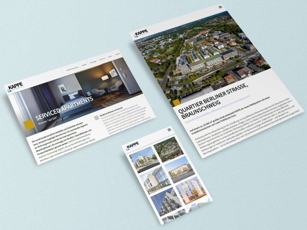 KAPPE Corporate Website responsive Darstellung