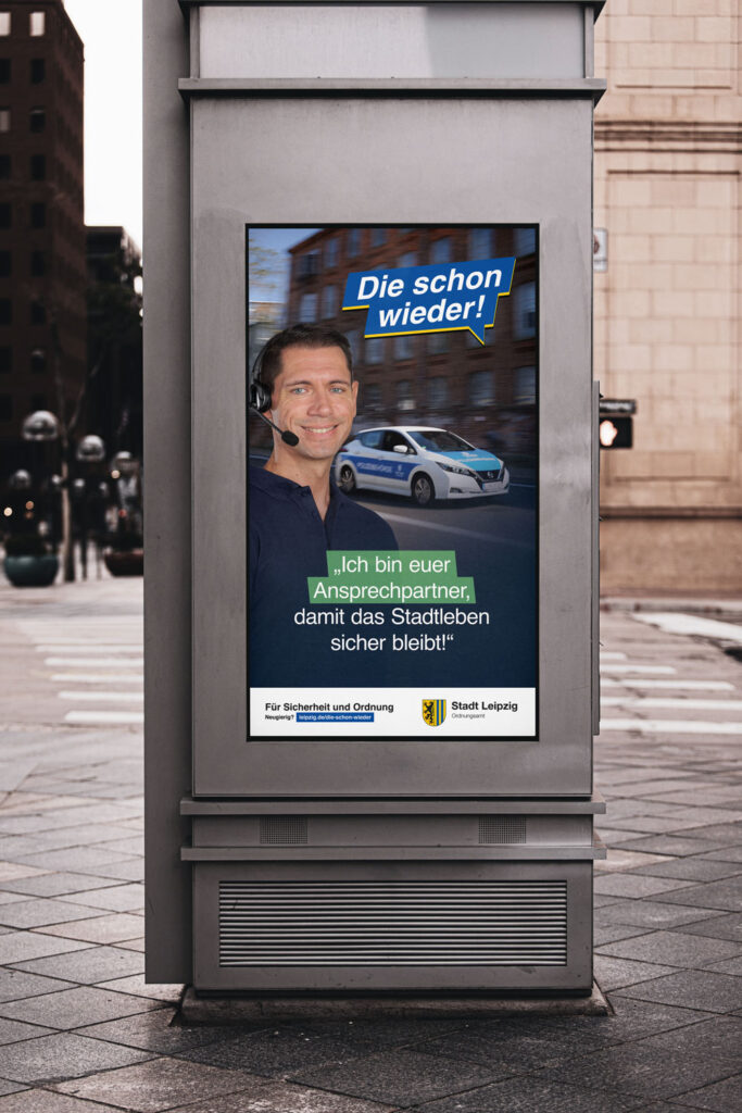 OoH Kampagnen-Plakat "Die schon wieder!" Thema Ordnungstelefon