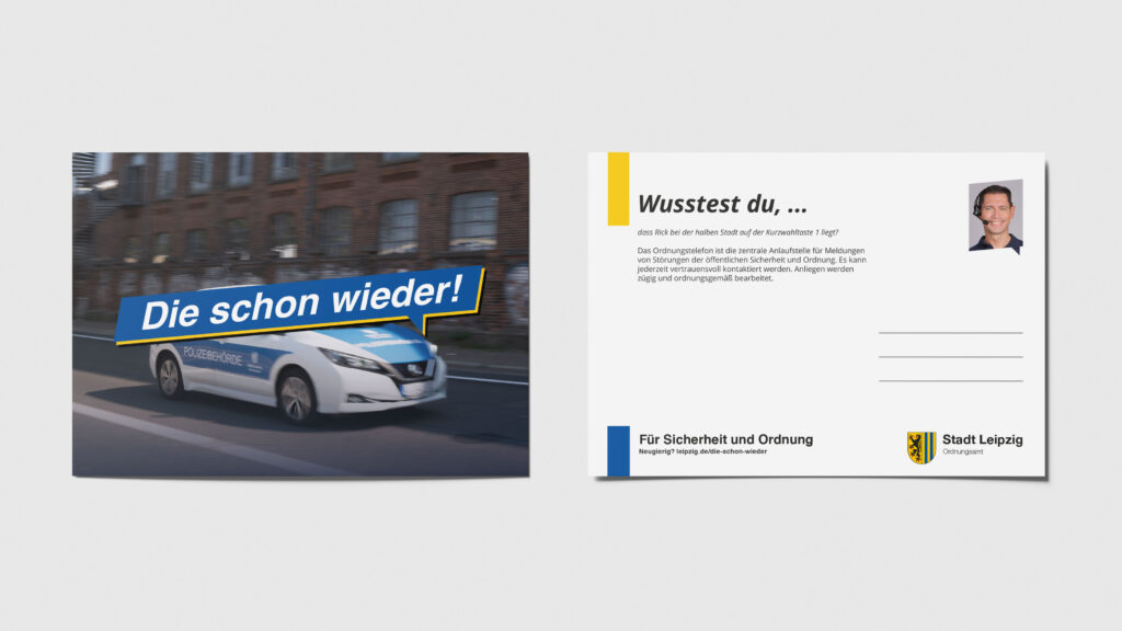 OoH Kampagnen-Postkarten "Die schon wieder!" Thema Ordnungstelefon